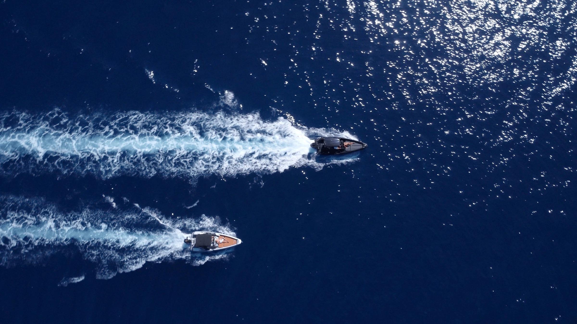 AD Boat Rental Tenerife's boats navigating in the ocean.