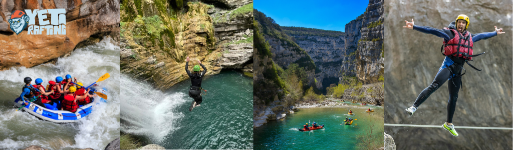 Plusieurs photos de Yeti Rafting Verdon présentant leurs différentes activités et leurs différents sites.