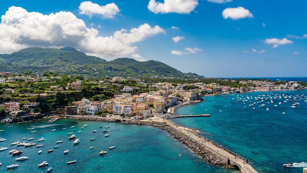 View from above of the port of Ischia during the boat trips with Ischia Seadream.