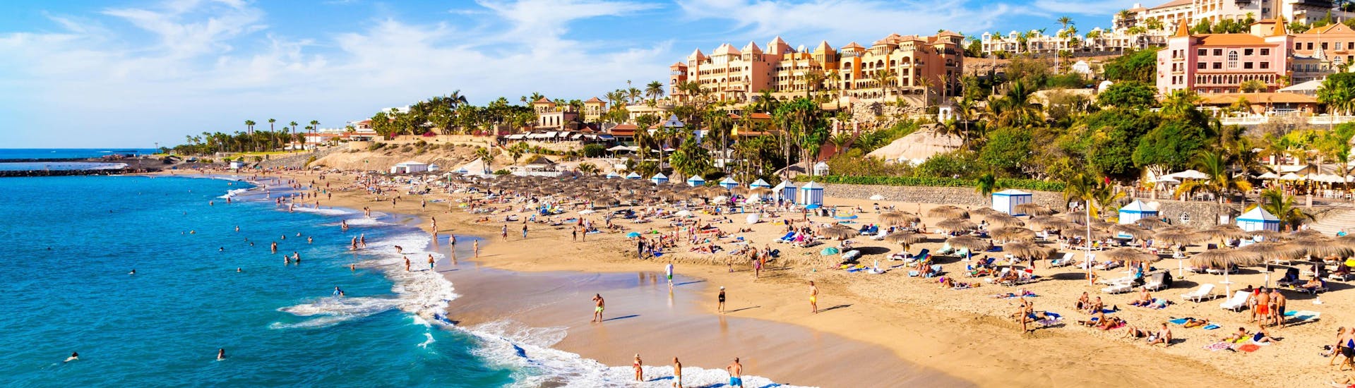 A beach in Costa Adeje, a great starting point for boat trips in Tenerife.