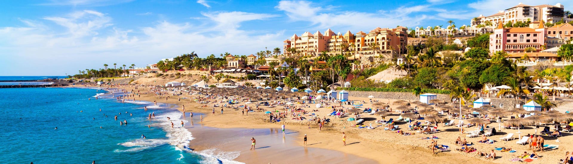 A beach in Costa Adeje, a great starting point for boat trips in Tenerife.