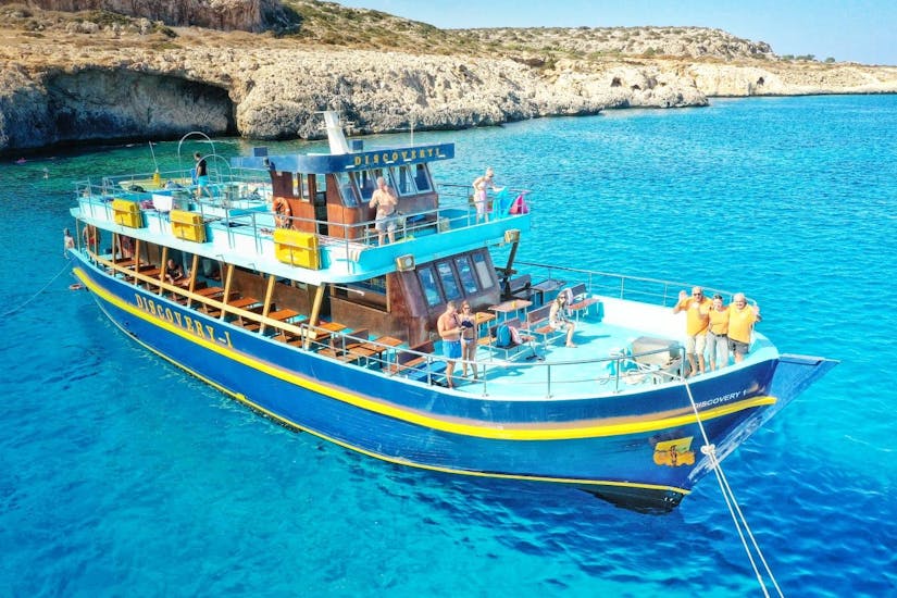 Passengers enjoying their boat trip to Ayia Napa with Discovery Cruises.