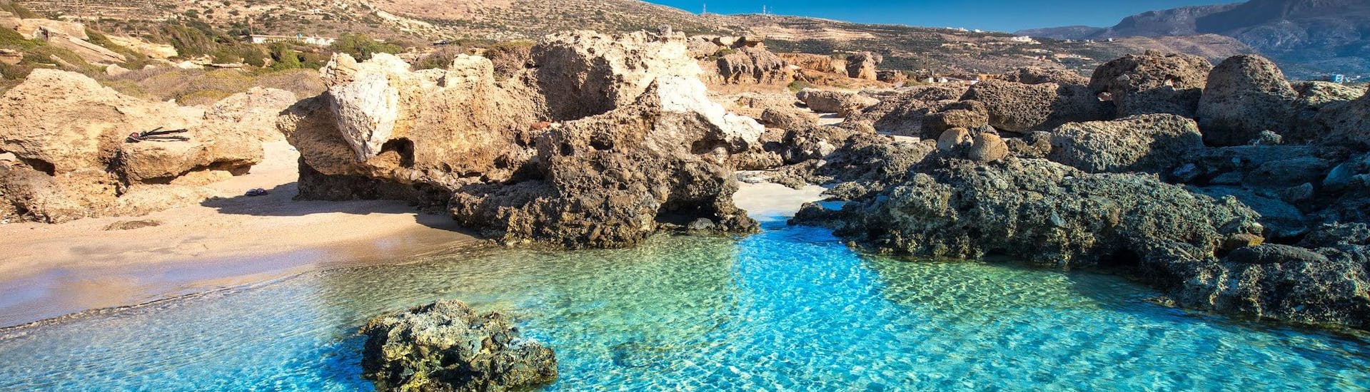 One of the beautiful beaches that can be visited during a boat trip from Ierapetra.