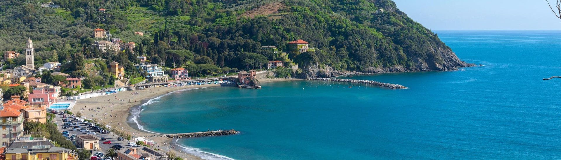 View over the beach of Levanto, which is the ideal starting point for a boat trip to Cinque Terre.