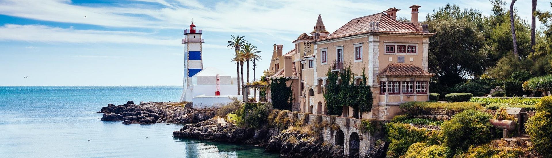 The Santa Marta Lighthouse and Museum in Cascais, where many boat trips along the coast of Portugal start.