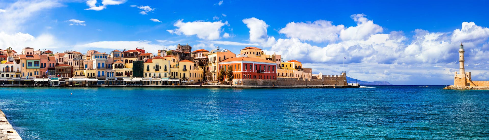 Beautiful venetian town Chania in Crete island.