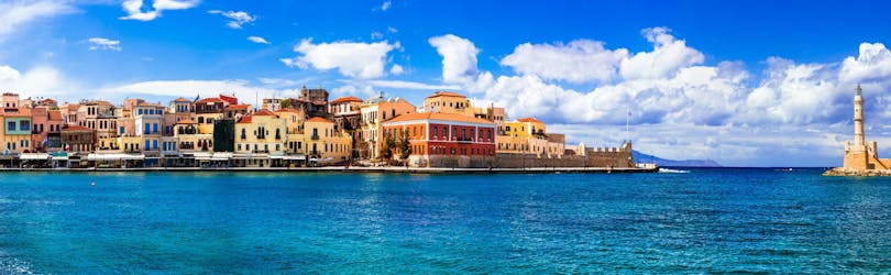 Die schöne venezianische Stadt Chania auf der Insel Kreta.