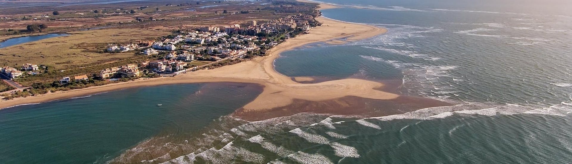 Aerial view of Isla Canela, a wonderful location that you can discover with a boat trip.