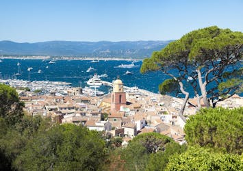 Vue du port de Saint-Tropez, un point de départ populaire pour les balades en bateau le long de la Côte d'Azur.