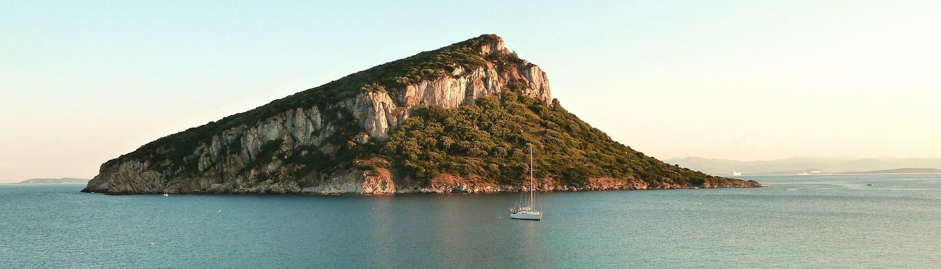 Varios barcos cerca de la costa durante un paseo en barco a la isla de Figarolo.