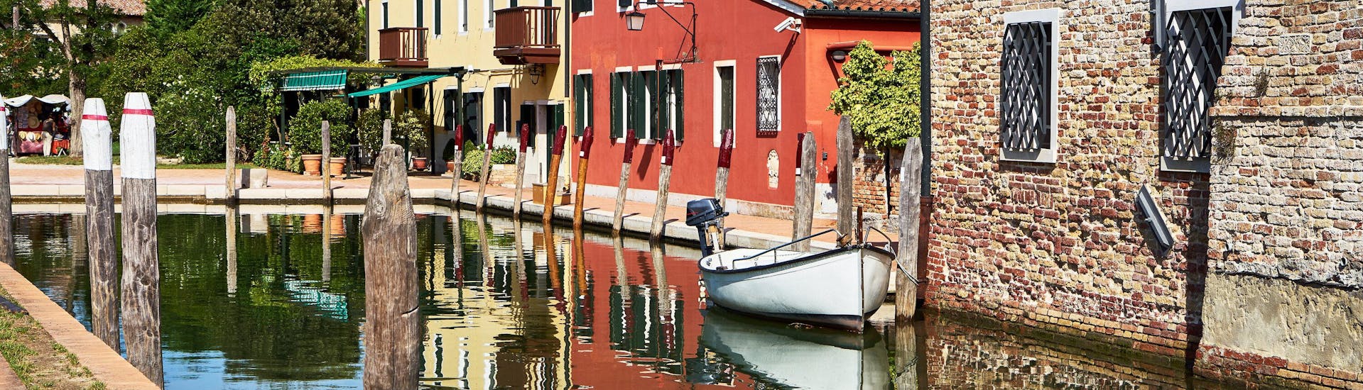 A boat in the canal during a boat trip to Torcello.