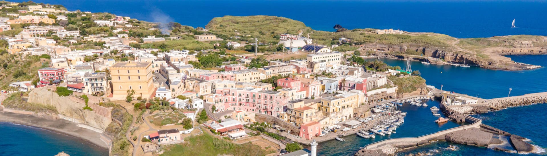 Picture from the sky of Ventotene Island.