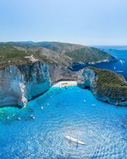 Beautiful view of Zakynthos and Smugglers Bay, a hotspot for boat trips.