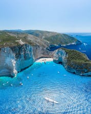 Beautiful view of Zakynthos and Smugglers Bay, a hotspot for boat trips.