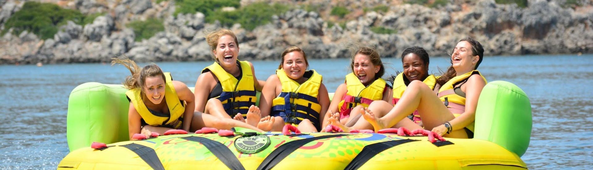 A group of friends is enjoying their water sport activity with Cactus Water Sports Center.