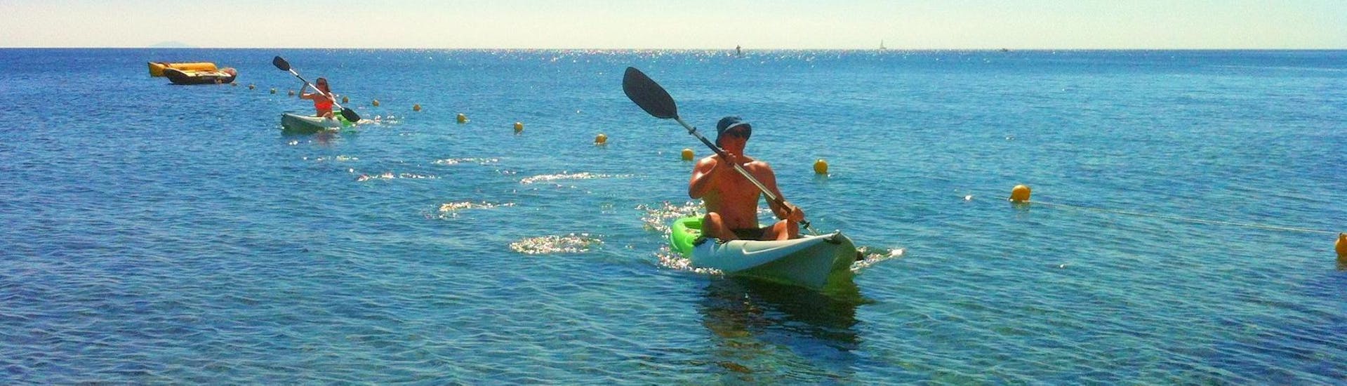 canoe rental at kamari beach in santorini