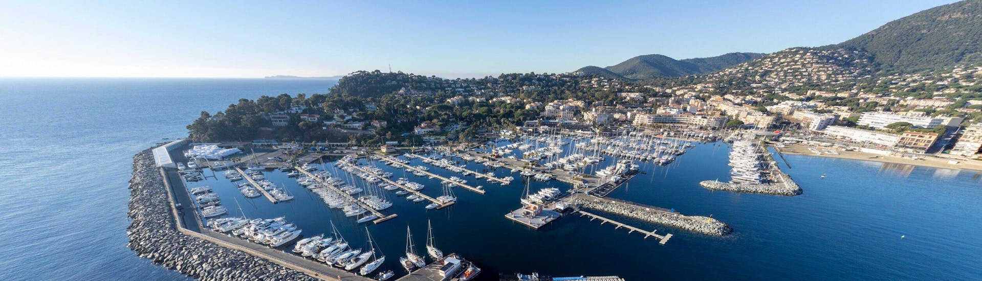 View of the port of Cavalaire sur Mer in France.
