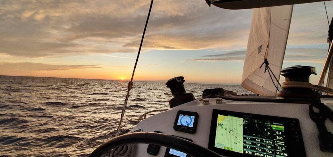 Sunset in one of CharterAlia vessels in Ibiza. 