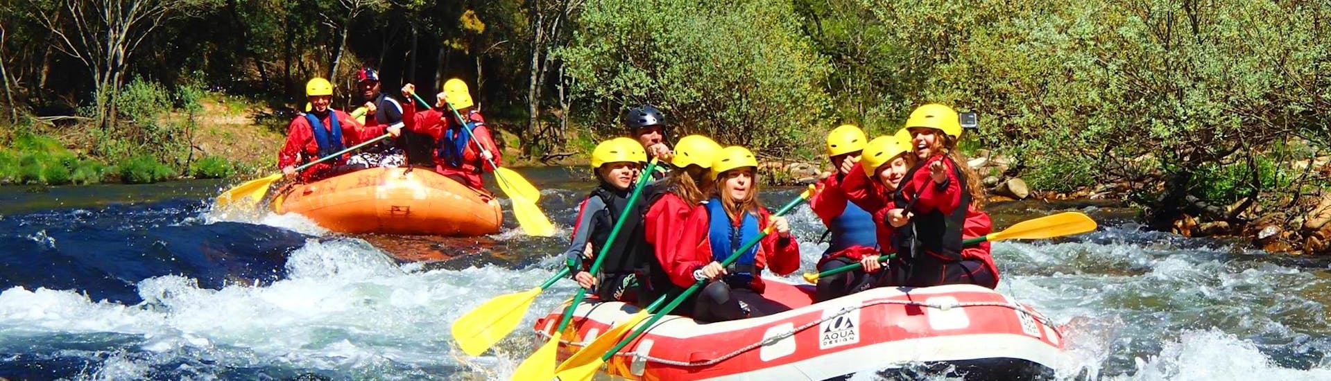 A rafting tour on Rio Paiva in Arouca Geopark, where Clube do Paiva offers different outdoor activities, including rafting and canyoning.