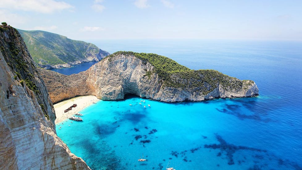 View of Shipwreck Beach during tour from Dali Tours Zakynthos.
