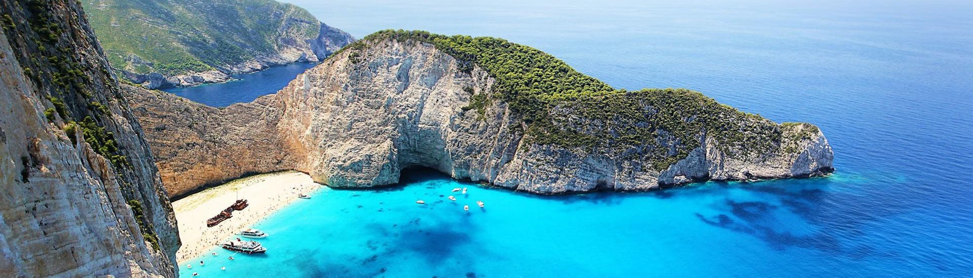 View of Shipwreck Beach during tour from Dali Tours Zakynthos.