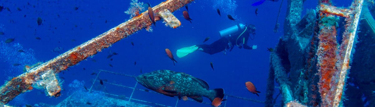 diving-Paphos_SEM-Resort-Hero Some divers exploring a relict near to Paphos, Cyprus.
