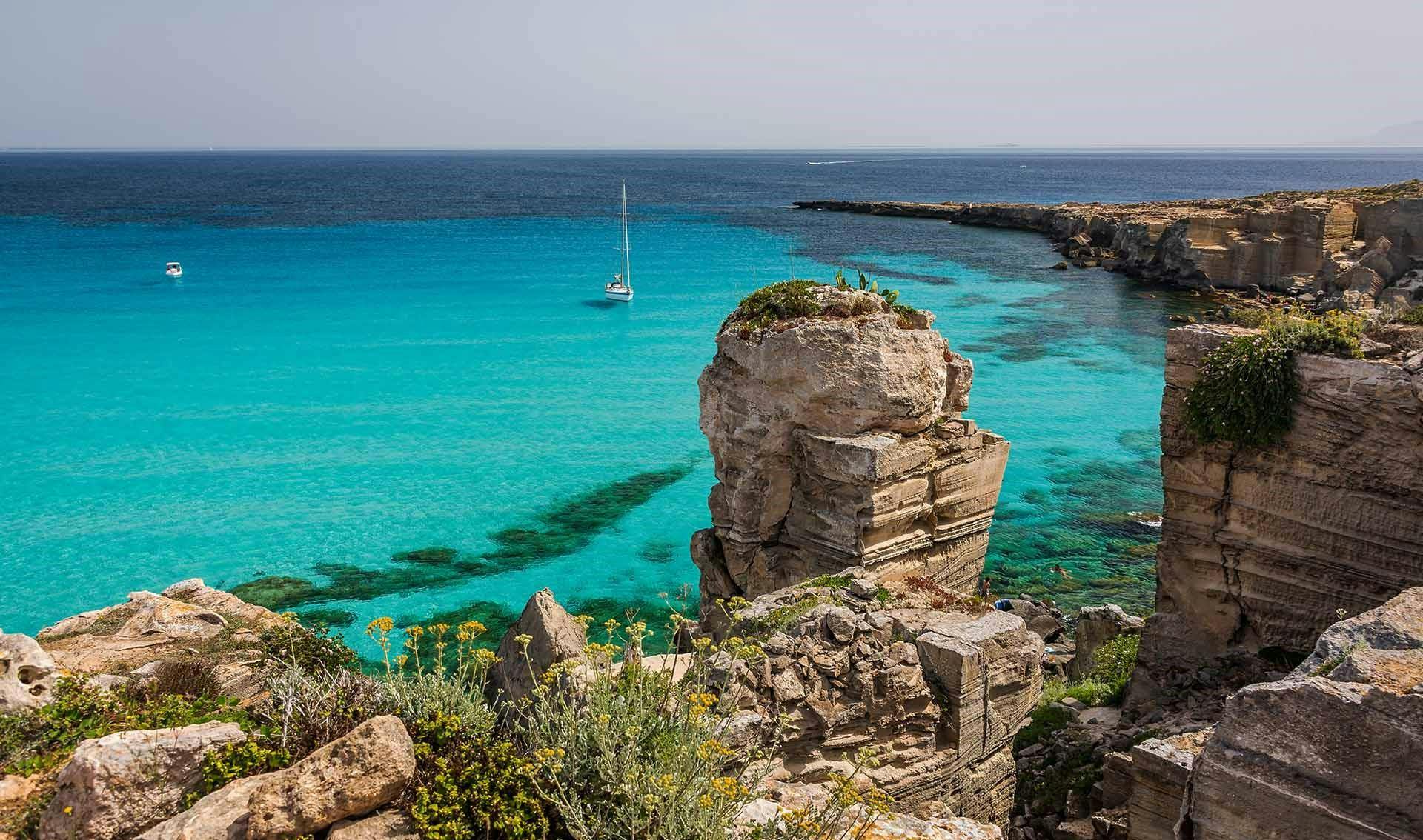 InMari Isole Egadi A view of the coast of the Egadi Islands visited during trips with InMari Isole Egadi.