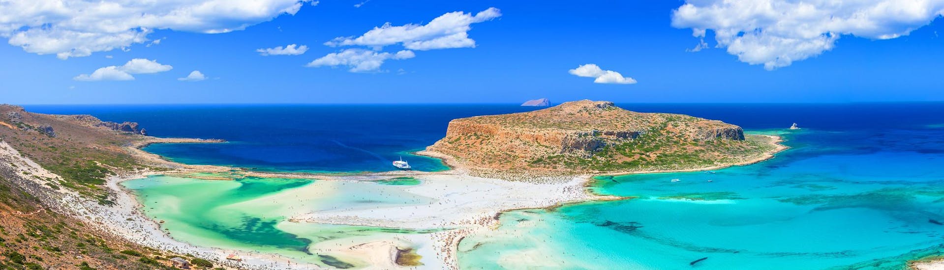 Playa de Balos durante una excursión en barco en Grecia.