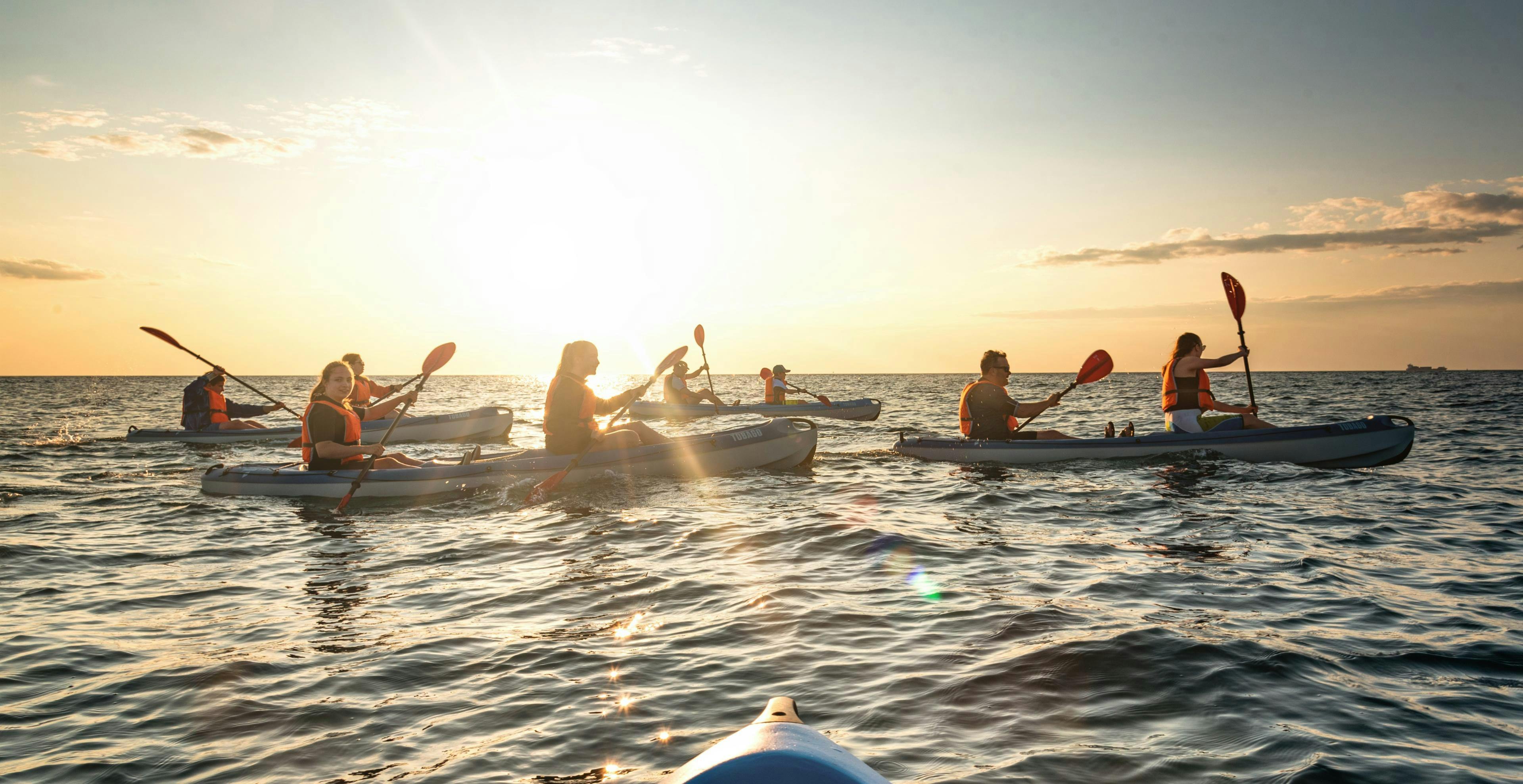 Sea Kayak Piran Kajaktour bei Sonnenuntergang mit Sea Kayak Piran