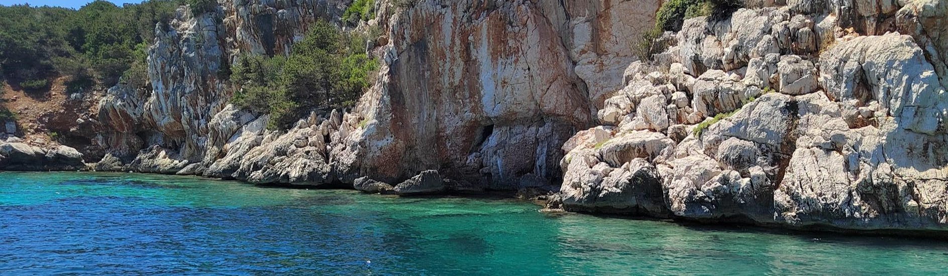 La scogliera a picco sul mare vista durante una gita con Alghero Escursioni in Barca.