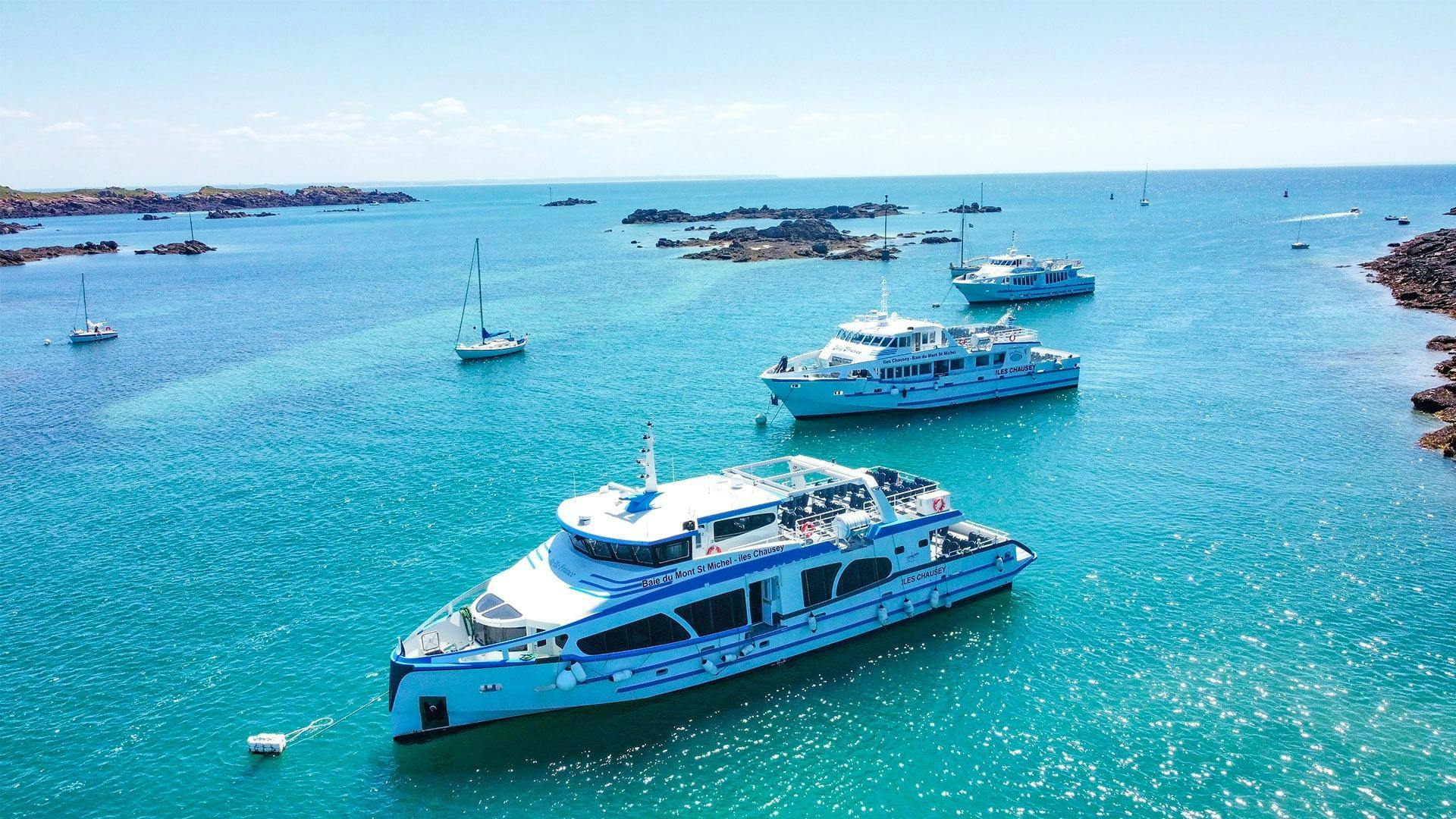 Magnifique paysage de montagnes et de mer, où se déroulent les activités de Vedettes Jolie France Granville.