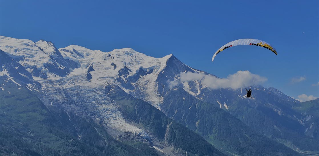 An amazing landscape from the activity of paragliding you can see with Les Ailes du Mont Blanc.