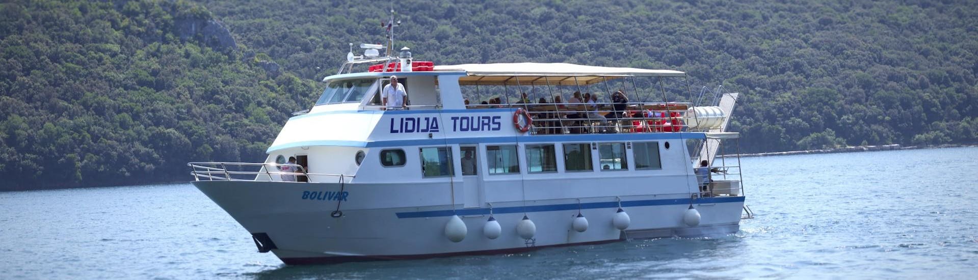 The boat used for Tours in Vrsar with Lidija Tours.