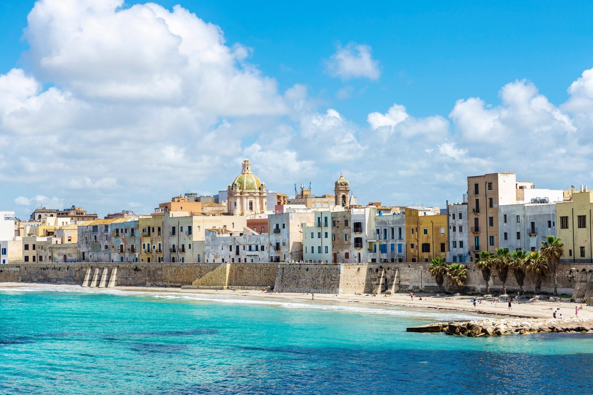 Die Aussicht über die Stadt Marsala.