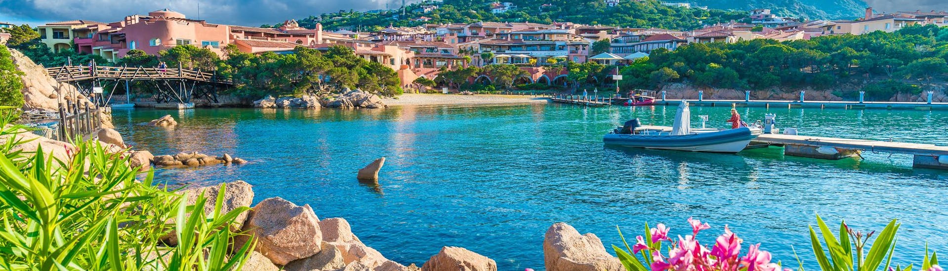 View of the coast of Porto Cervo during a boat trip