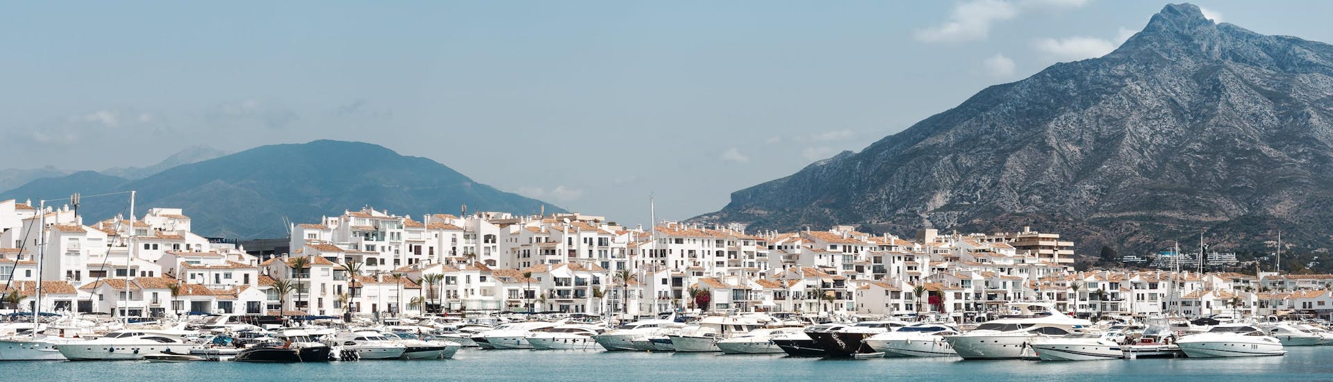 View of Puerto Banus, a departure point for boat trips in Costa del Sol.