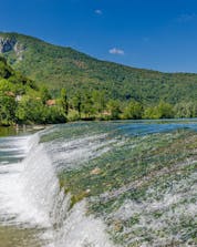 A beautiful photo of rapid waters in Croatia where you can do rafting on the Kolpa River.