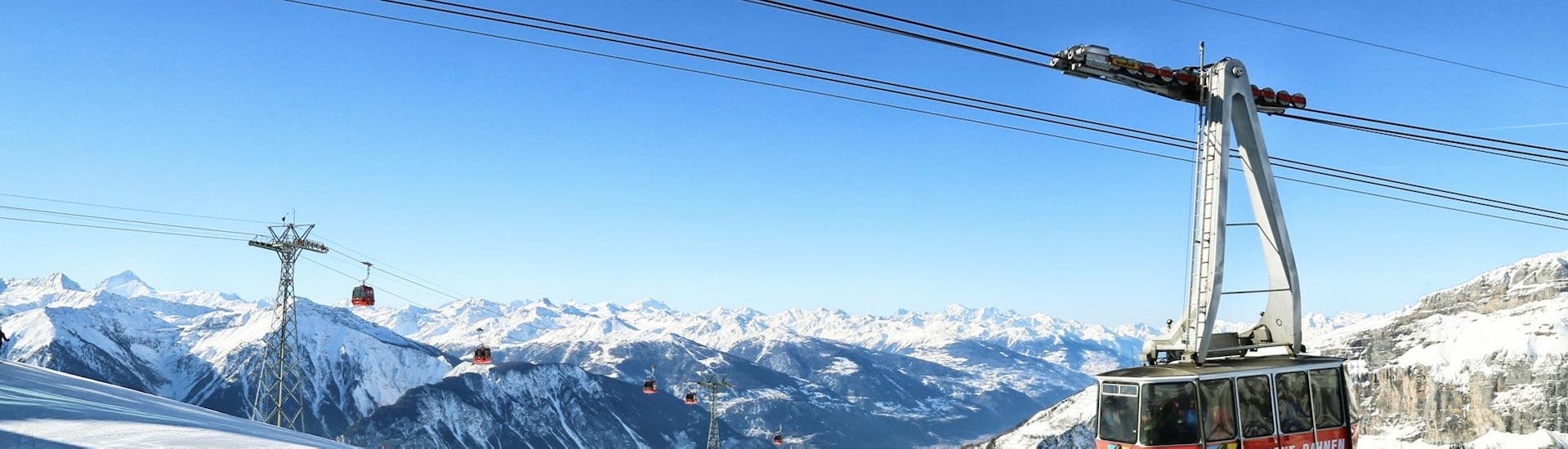 View over the gondola next to Ski Rental Relaction Leukerbad