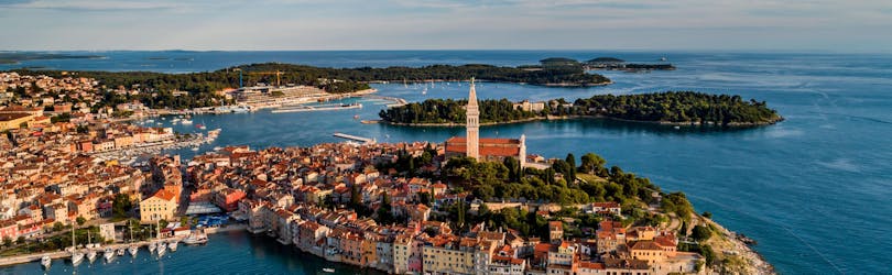 Vue du dessus de Rovinj, une belle ville d'Istrie, en Croatie. 