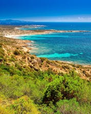 A view of the Corsican coastline which visitors get to admire when they go scuba diving in Ajaccio.