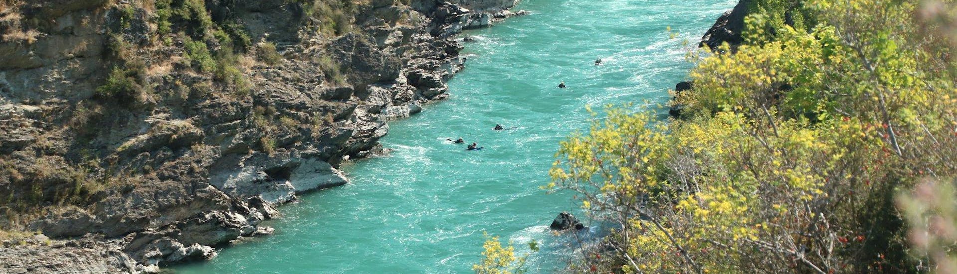 A stunning view on the Kawarau River where Serious Fun Riverboarding offers its different white water activities.