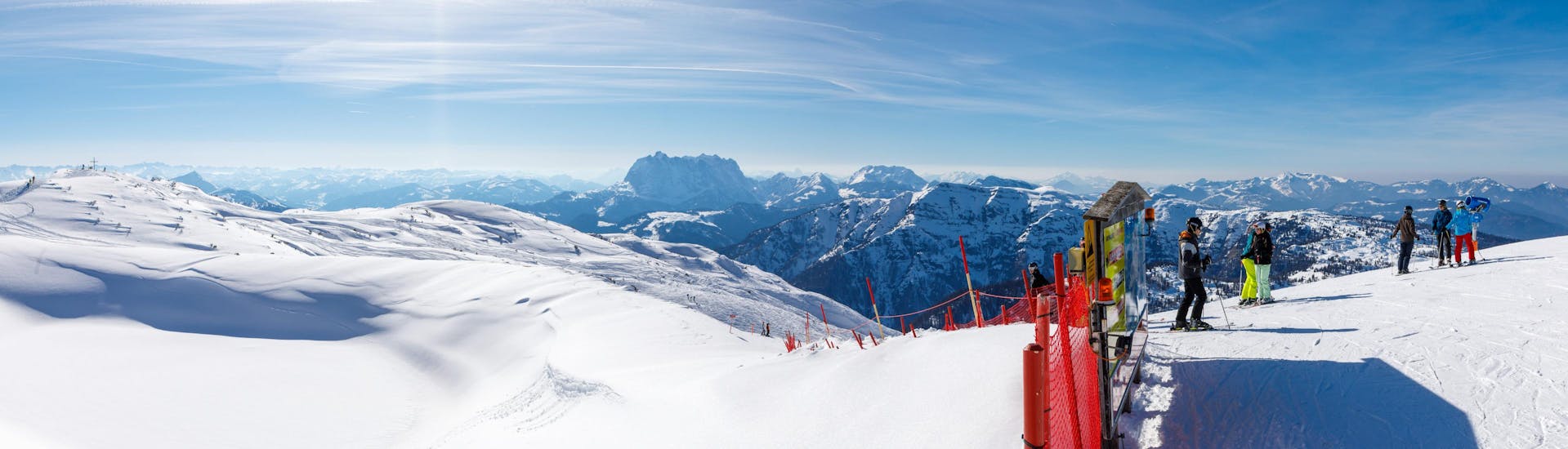 View of the mountains of the ski resort in Elm where ski school teach ski lessons. 