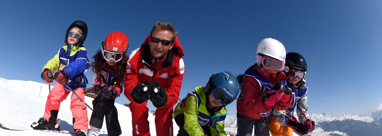 A great time on the slopes during a kids ski lesson with the Ski School ESF Serre Chevalier - Villeneuve. 