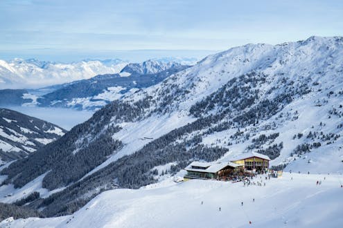 View of the Kaltenbach ski resort, where local ski schools offer their ski lessons.