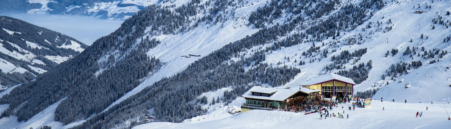 View of the Kaltenbach ski resort, where local ski schools offer their ski lessons.