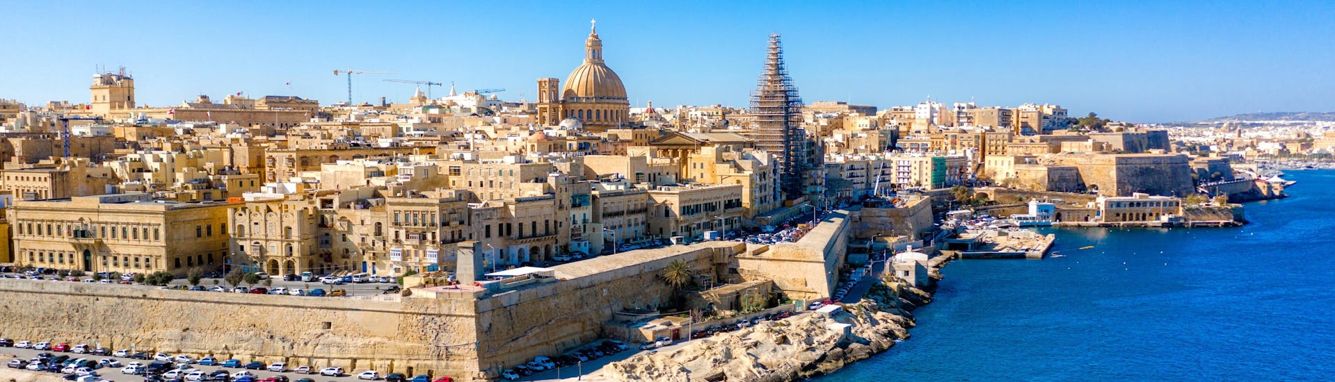 The city of Sliema and its coast in Malta.