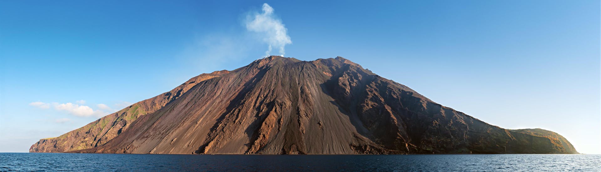 Picture of the Stromboli volcano, a popular touristic sight in Sicily.