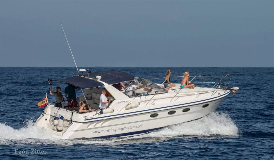 A yacht goes on a trip to Costa Adeje with Tenerife Sailing Charters.