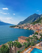 A view of Limone sul Garda, a popular place for water sports at Lake Garda.