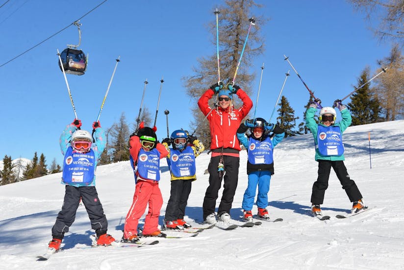 Skilessen voor kinderen (6-17 jaar) voor gevorderde skiërs - halve dag met École Suisse de Ski de Veysonnaz.